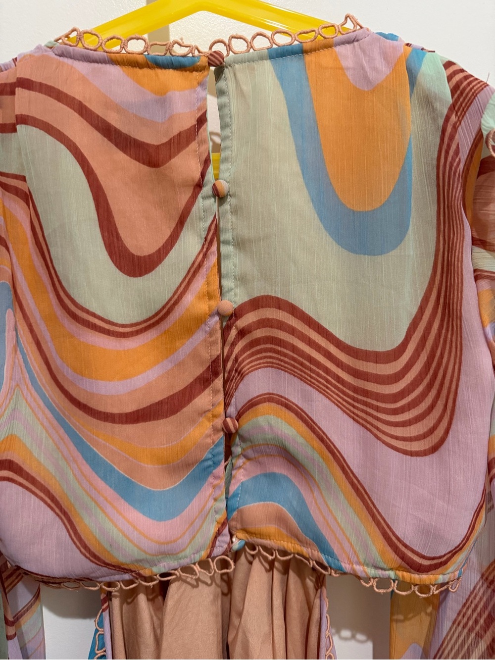 ASOS Multicolor Swirl Ruffle Midi Dress - Picture 4 of 6